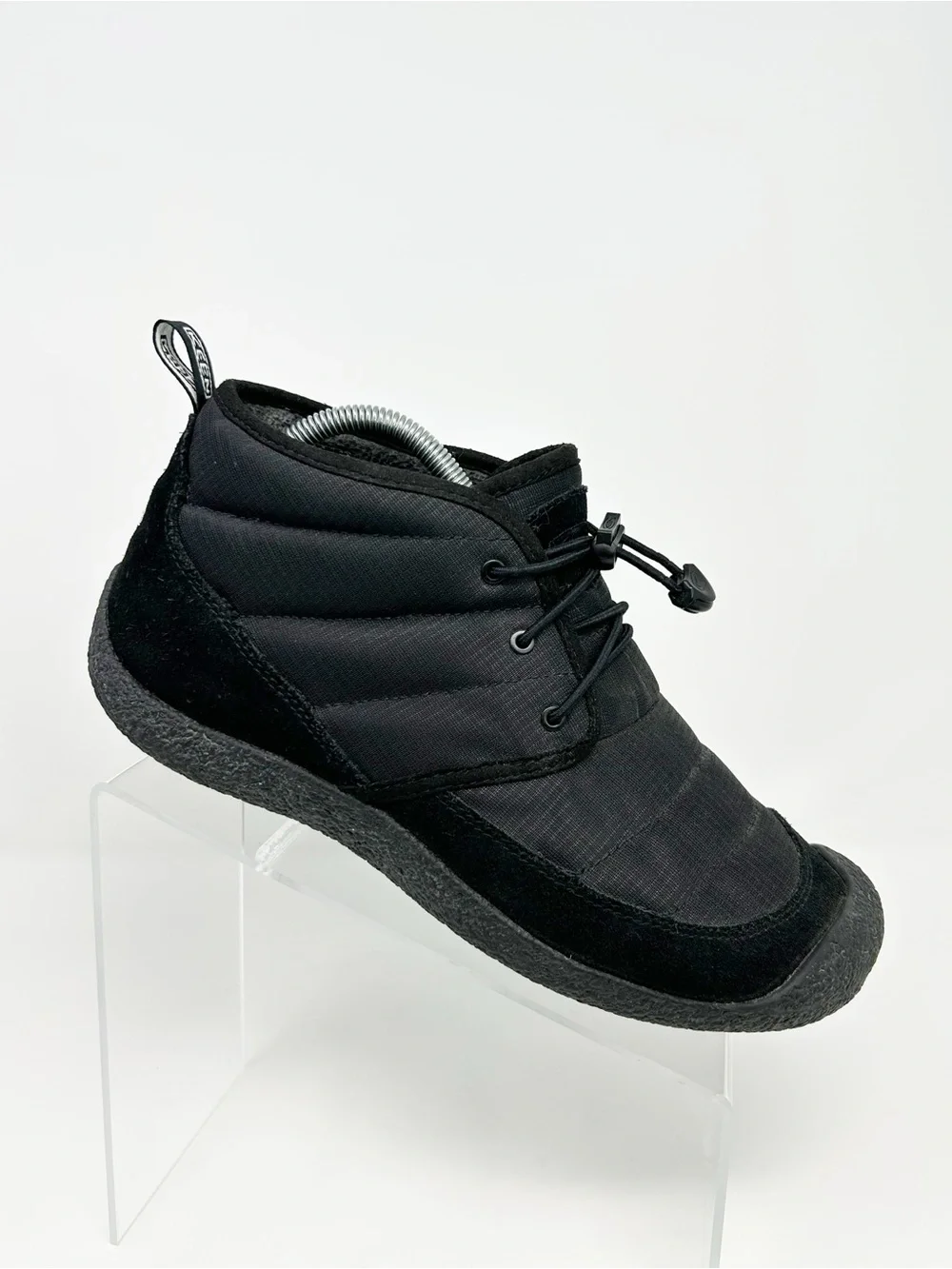 KEEN Howser II Quilted Chukka Boots Men's Black Slip-On Bungee Toggle Size 9
